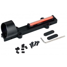 Ranger Armory 1x28mm Fiber Red Dot Sight Scope for Rib Rail Shotguns (Color: Black)