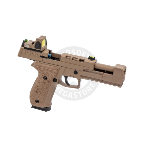 Vorsk Airsoft VP26X Gas Blowback Pistol + Micro Red Dot - Tan