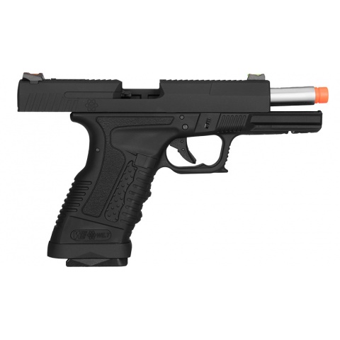 WE Tech GP1799 T1 Gas Blowback Airsoft Pistol - BLACK / SILVER BARREL