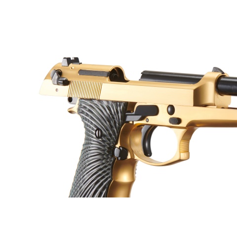 WE-Tech New System M92 Eagle Full Auto Airsoft Gas Blowback Pistol (Color: Gold)