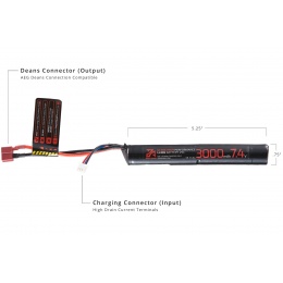 Zion Arms 7.4v 3000mAh Lithium-Ion Stick Type Battery (Deans)