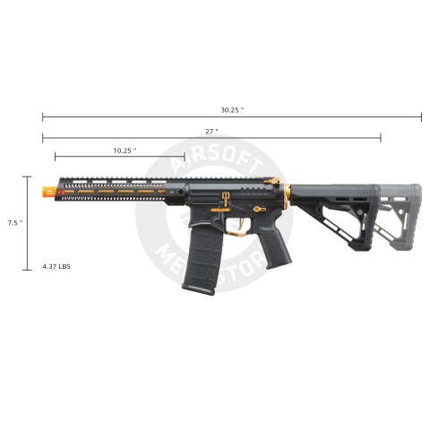 Zion Arms R15 Mod 1 Long Rail Airsoft Rifle with Delta Stock (Color: Black/Gold)