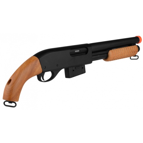 Atlas Custom Works 870 Pump Action Metal Airsoft Sawed-Off Shotgun - REAL WOOD