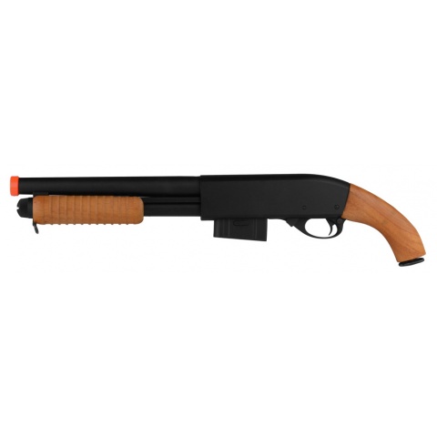 Atlas Custom Works 870 Pump Action Metal Airsoft Sawed-Off Shotgun - REAL WOOD