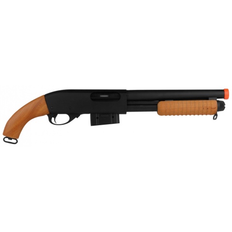 Atlas Custom Works 870 Pump Action Metal Airsoft Sawed-Off Shotgun - REAL WOOD