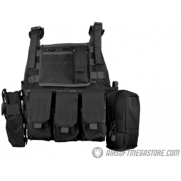AMA 600D MOLLE Tactical Assault Vest w/ Cummerbund (Black)