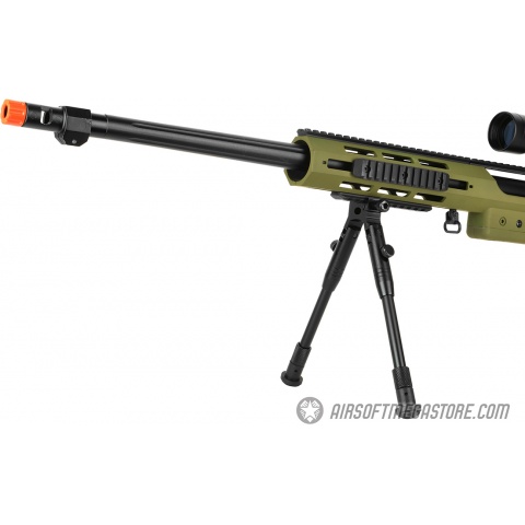 WellFire MB4411D Bolt Action Sniper Rifle w/ Scope and Bipod - OD GREEN