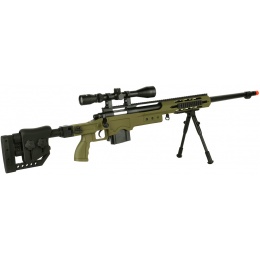WellFire MB4411D Bolt Action Sniper Rifle w/ Scope and Bipod - OD GREEN