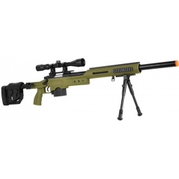 WellFire MB4410 Bolt Action Sniper Rifle w/ Scope and Bipod - OD GREEN