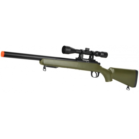 WellFire Bolt Action VSR CQB Airsoft Sniper Rifle w/ Scope - OD GREEN