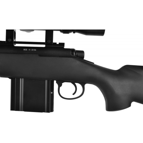 WellFire MB4404BAB Airsoft M24 Sniper Rifle w/ Scope & Bipod - BLACK