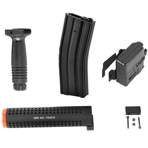 ICS C-15 Full Metal SR16 M4 Airsoft AEG Rifle w/ QD Barrel Extension