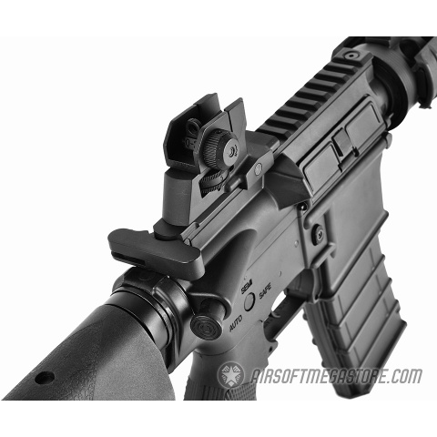 ICS M4 RIS Commando Sportline Airsoft AEG Rifle w/ Crane Stock - BLACK