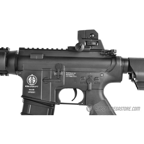 ICS M4 RIS Commando Sportline Airsoft AEG Rifle w/ Crane Stock - BLACK