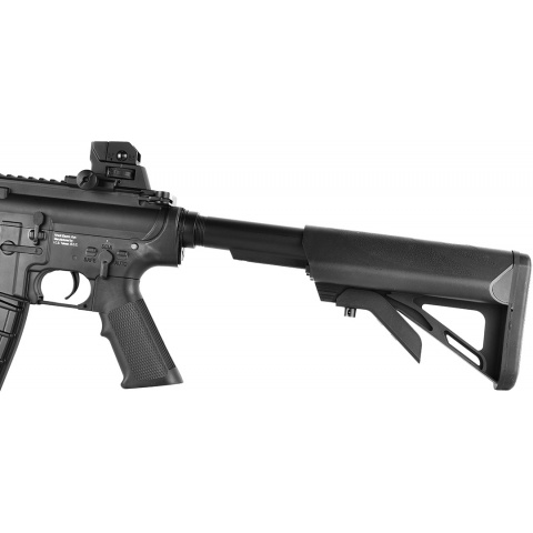 ICS M4 RIS Commando Sportline Airsoft AEG Rifle w/ Crane Stock - BLACK