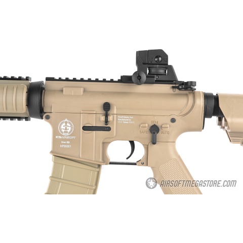 ICS M4 RIS Commando Sportline Airsoft AEG Rifle w/ Crane Stock - TAN