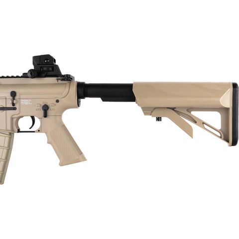 ICS M4 RIS Commando Sportline Airsoft AEG Rifle w/ Crane Stock - TAN
