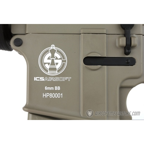 ICS M4A1 RIS Carbine Sportline Airsoft AEG Rifle w/ PEQ Box - TAN