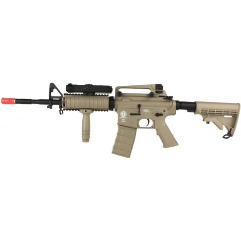 ICS M4A1 RIS Carbine Sportline Airsoft AEG Rifle w/ PEQ Box - TAN