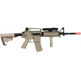 ICS M4A1 RIS Carbine Sportline Airsoft AEG Rifle w/ PEQ Box - TAN