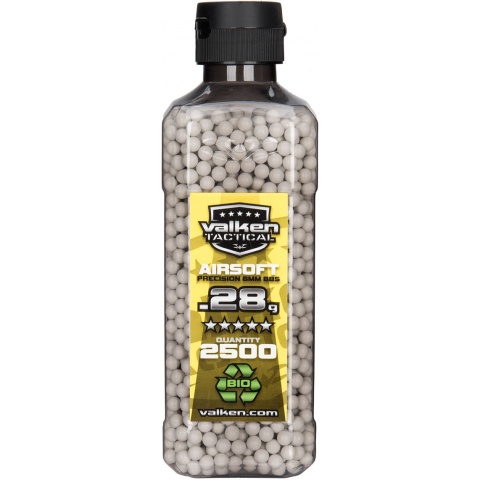 Valken Tactical 0.28g Biodegradable BB Bottle - 2500rds - WHITE