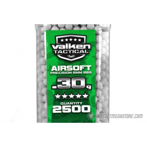 Valken Tactical 0.30g Seamless 6mm Airsoft BBs - 2500rd Bottle