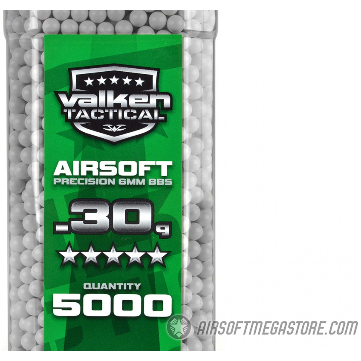 Valken Tactical 0.30g Seamless 6mm Airsoft BBs 5000rd Bottle
