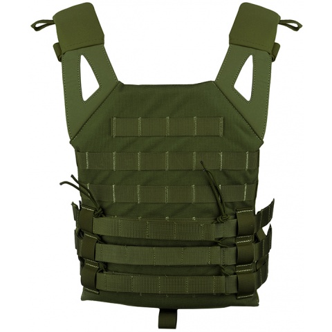 Jagun Tactical MOLLE Airsoft Tactical Vest w/ Dummy Plates - OD GREEN