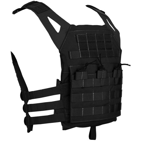 Jagun Tactical MOLLE Airsoft Tactical Vest w/ Dummy Plates - BLACK