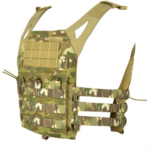 Jagun Tactical MOLLE Airsoft Tactical Vest w/ Dummy Plates - LAND CAMO
