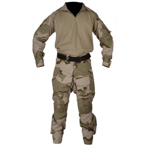 Jagun Tactical Gen 3 Airsoft Combat Pants and Shirt BDU - DESERT 3 COLOR