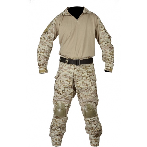 Jagun Tactical Gen 3 Airsoft Combat Pants and Shirt BDU - DIGITAL DESERT