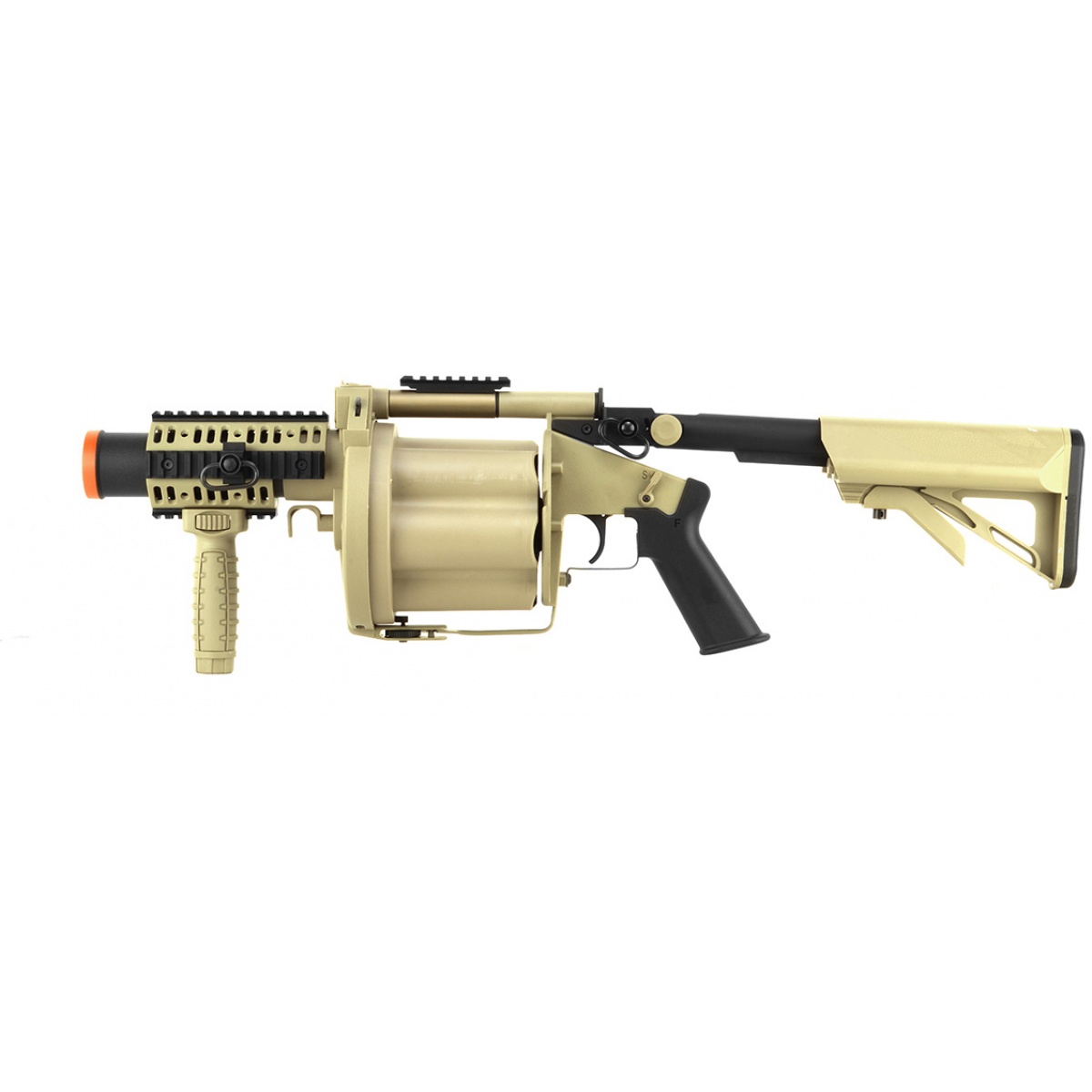 ICS Airsoft M32A1 GLM 6Round Revolving Grenade Launcher TAN