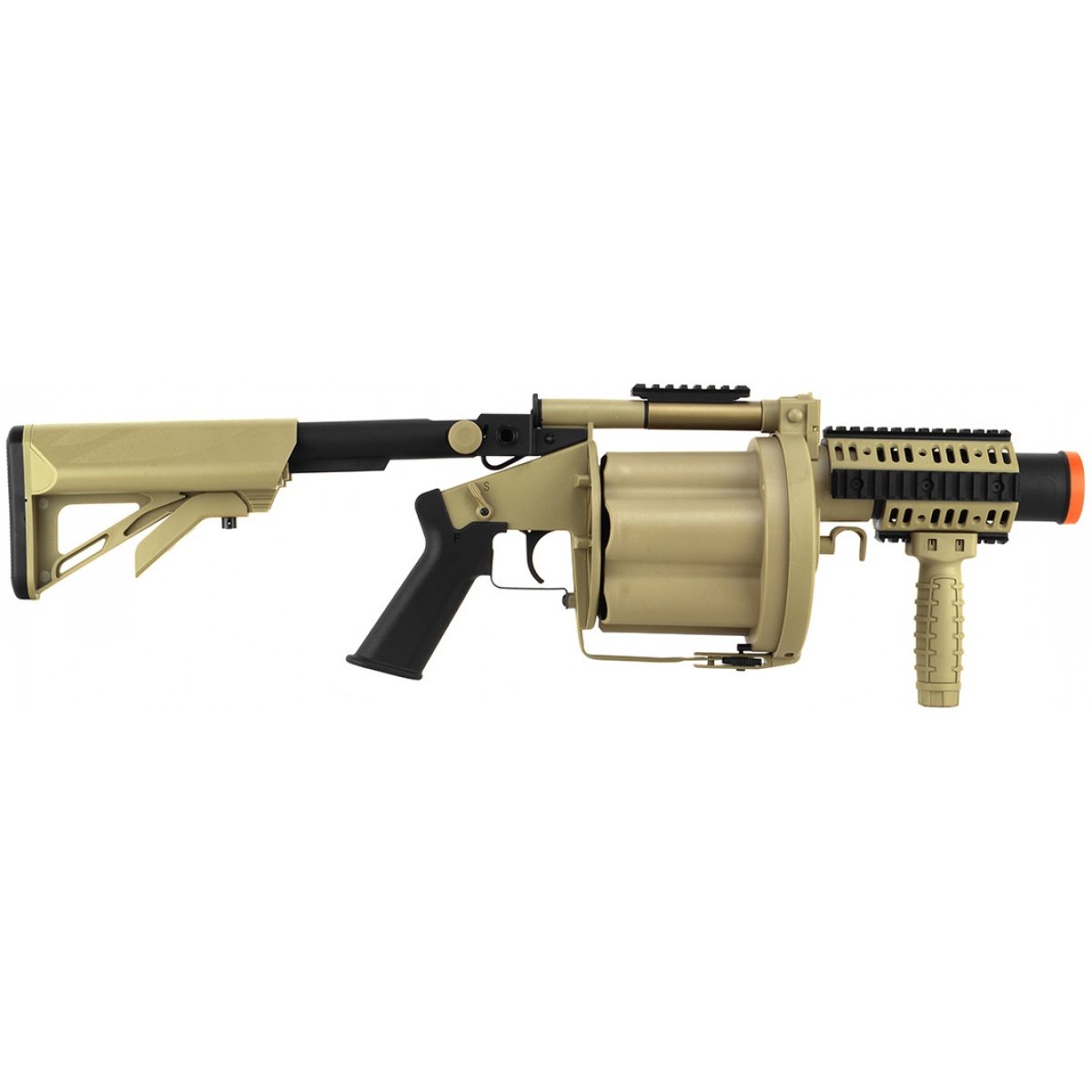 ICS Airsoft M32A1 GLM 6Round Revolving Grenade Launcher TAN