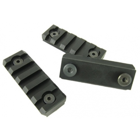 ICS Airsoft Metal KeyMod 5 Slot Rail Segment 3-Piece Set - BLACK