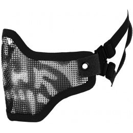 CYMA Airsoft Steel Mesh Adjustable Lower Face Mask - BLACK SKULL