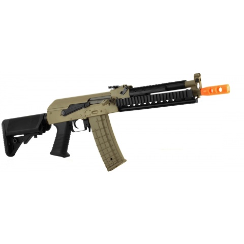 Lancer Tactical AK47 RIS Metal Gearbox Airsoft AEG Rifle - TAN