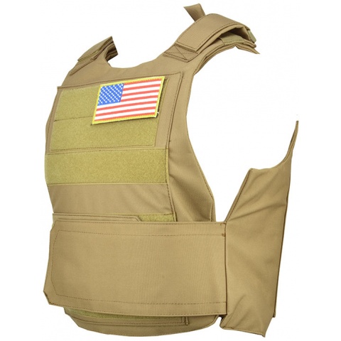 Lancer Tactical Airsoft Adjustable American Tactical Vest [Nylon] (Tan)