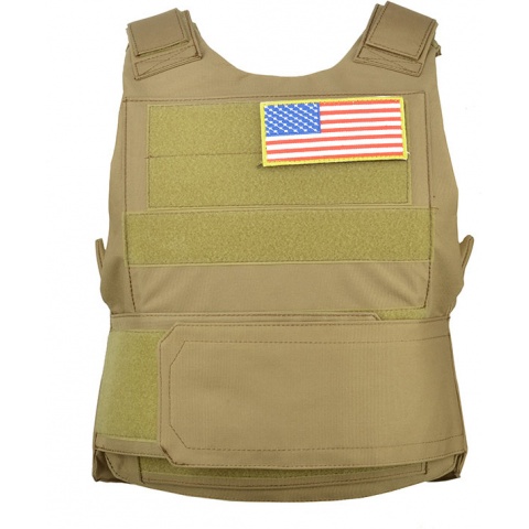 Lancer Tactical Airsoft Adjustable American Tactical Vest [Nylon] (Tan)