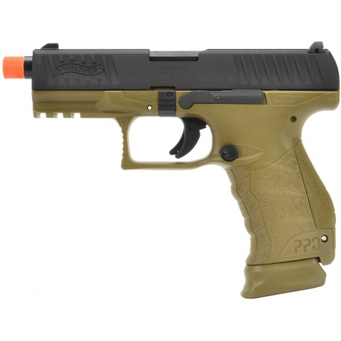 Walther PPQ Gas Blowback Licensed Airsoft Pistol - BLACK / TAN