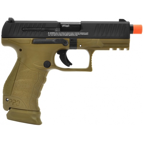 Walther PPQ Gas Blowback Licensed Airsoft Pistol - BLACK / TAN