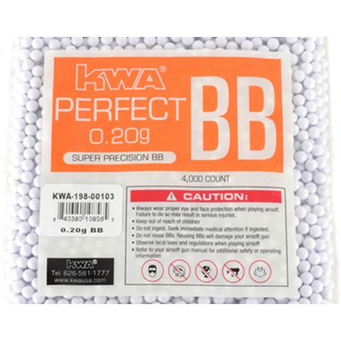 KWA Perfect 0.20g Seamless Precision 6mm Airsoft BBs - 4000rd Bag