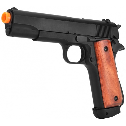 WE-Tech Bell WWII M1911A1 Airsoft Pistol CO2 Blowback Gun (Color: Black & Wood)