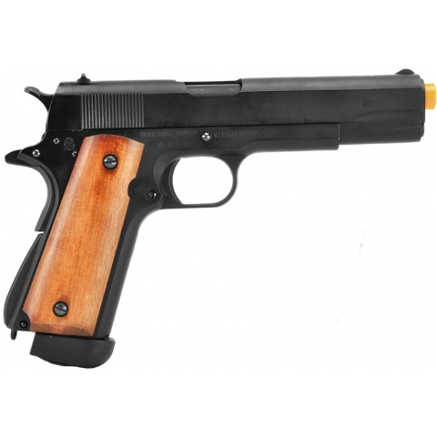 WE-Tech Bell WWII M1911A1 Airsoft Pistol CO2 Blowback Gun (Color: Black & Wood)