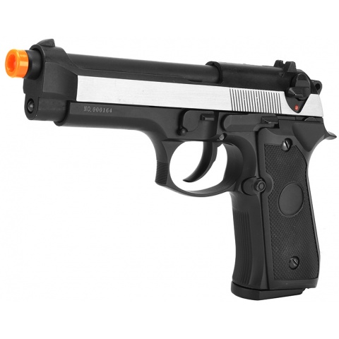 WE-Tech Bell U.S. Army M92 GBB Airsoft Pistol Gas Blowback Gun (Color: Two-Tone)