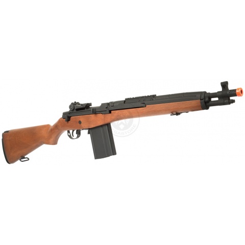 Lancer Tactical Metal Gearbox M14 SOCOM AEG Rifle - IMITATION WOOD