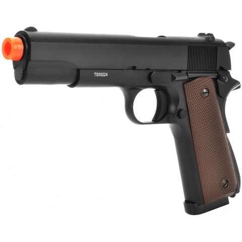 KJW Airsoft M1911 CO2 Full Metal GBB Series AEG WWII Pistol - BLACK