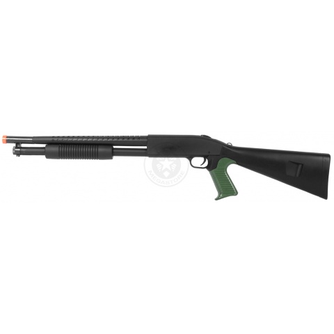 CYMA P778B Pump Action Airsoft Spring Shotgun w/ P618 Spring Pistol (Color: Black)