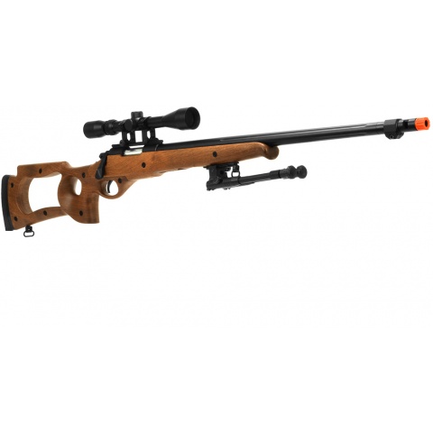 WellFire MB10D Bolt Action Sniper Rifle w/ Scope and Bipod - FAUX WOOD