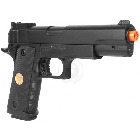 Double Eagle Delta Force Tactical M1911 Full Size Airsoft Spring Pistol (Color: Black)